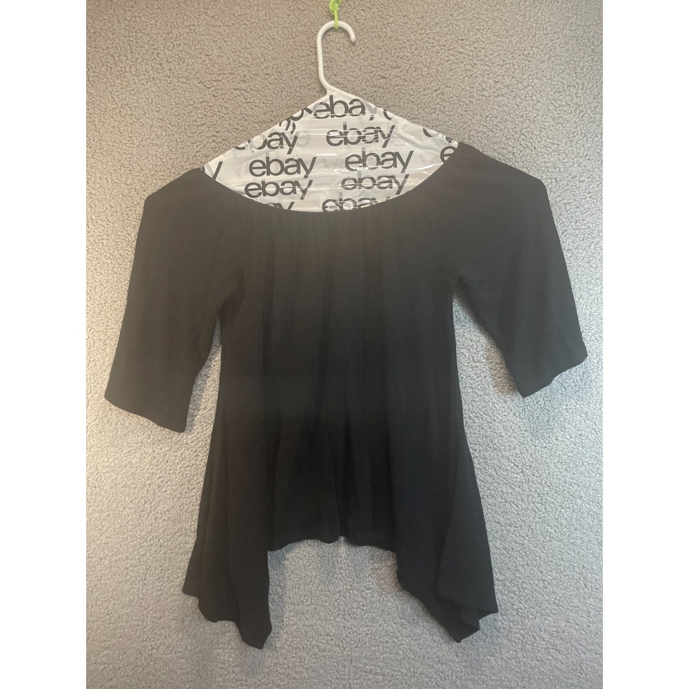 Women's Auditions Short Sleeve Shirt Size Large Black